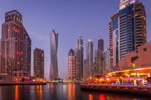Cityscape of Dubai Marina district after the sunset Cityscape of Dubai Marina district after the sunset